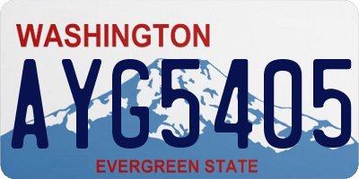WA license plate AYG5405