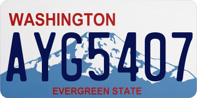 WA license plate AYG5407