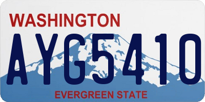 WA license plate AYG5410