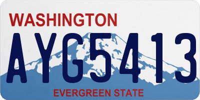 WA license plate AYG5413