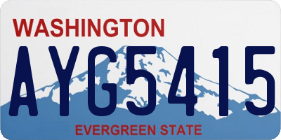 WA license plate AYG5415