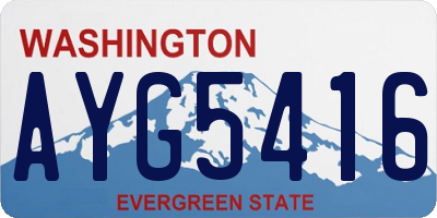 WA license plate AYG5416