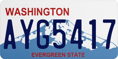WA license plate AYG5417