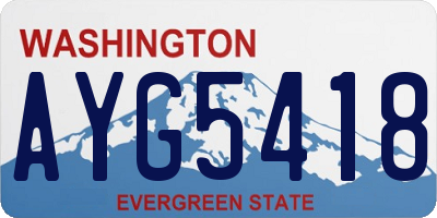 WA license plate AYG5418