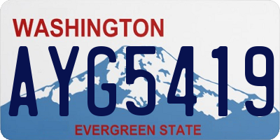 WA license plate AYG5419