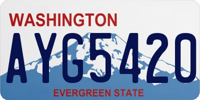 WA license plate AYG5420