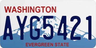 WA license plate AYG5421