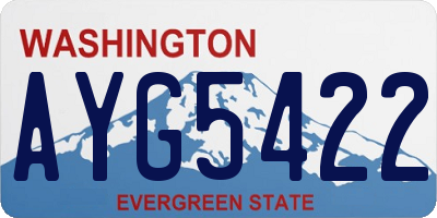 WA license plate AYG5422