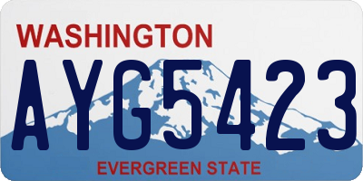 WA license plate AYG5423