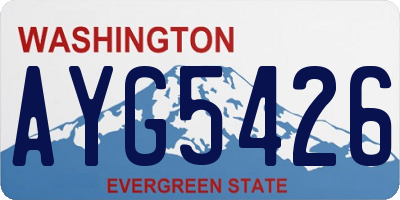 WA license plate AYG5426