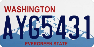 WA license plate AYG5431