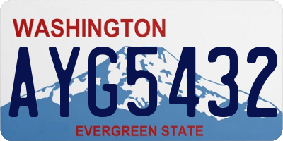 WA license plate AYG5432