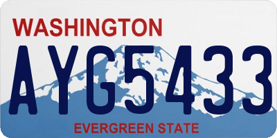 WA license plate AYG5433