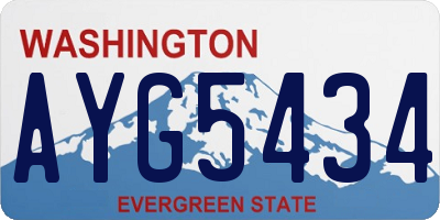 WA license plate AYG5434