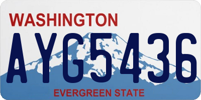 WA license plate AYG5436