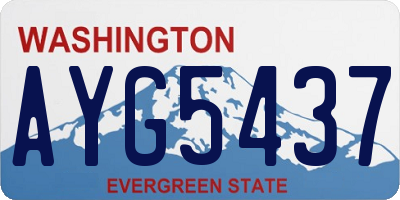 WA license plate AYG5437