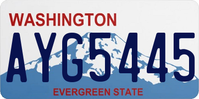 WA license plate AYG5445