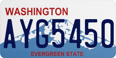 WA license plate AYG5450