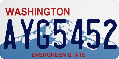 WA license plate AYG5452