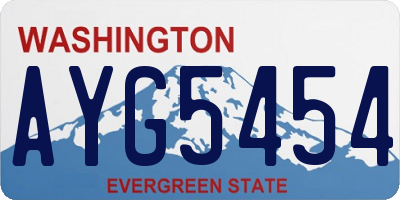 WA license plate AYG5454