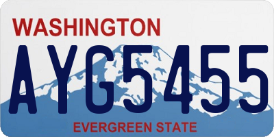 WA license plate AYG5455