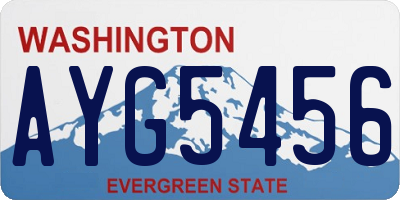WA license plate AYG5456