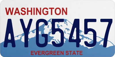 WA license plate AYG5457