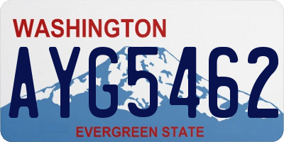 WA license plate AYG5462