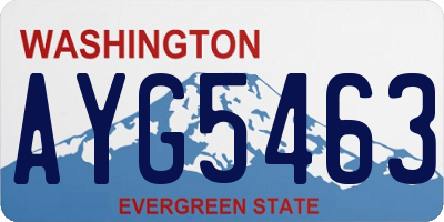 WA license plate AYG5463