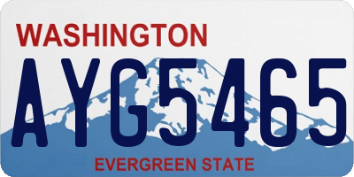 WA license plate AYG5465