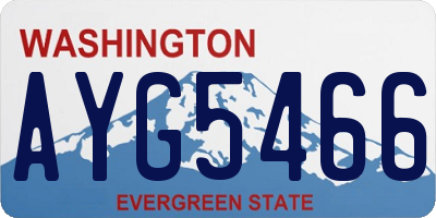 WA license plate AYG5466