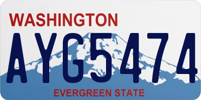 WA license plate AYG5474