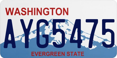 WA license plate AYG5475