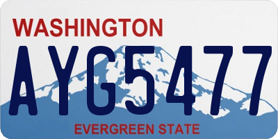 WA license plate AYG5477