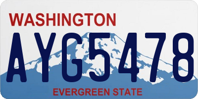 WA license plate AYG5478