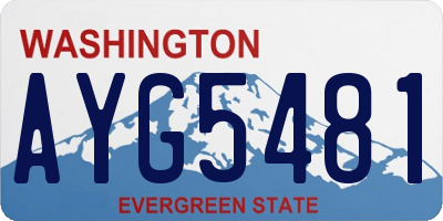 WA license plate AYG5481