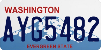 WA license plate AYG5482