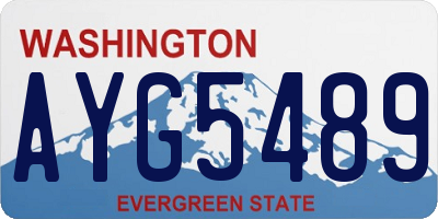 WA license plate AYG5489