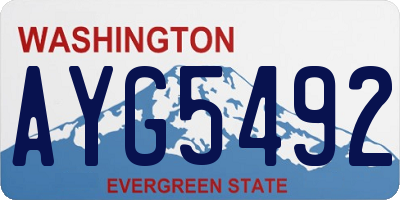 WA license plate AYG5492