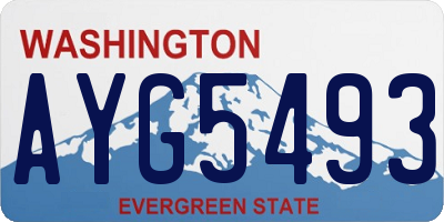 WA license plate AYG5493