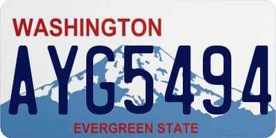 WA license plate AYG5494