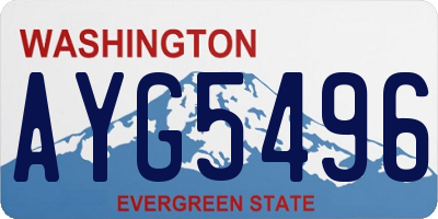 WA license plate AYG5496