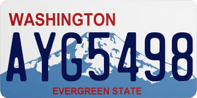 WA license plate AYG5498