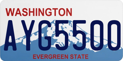 WA license plate AYG5500