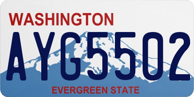 WA license plate AYG5502