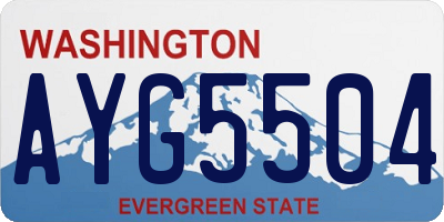 WA license plate AYG5504