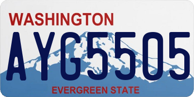WA license plate AYG5505