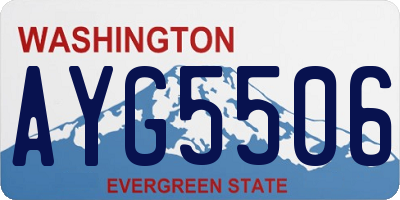 WA license plate AYG5506
