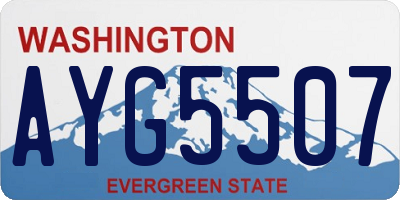 WA license plate AYG5507
