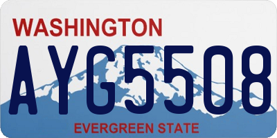 WA license plate AYG5508